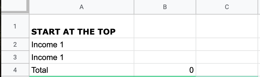 Monthly budget template